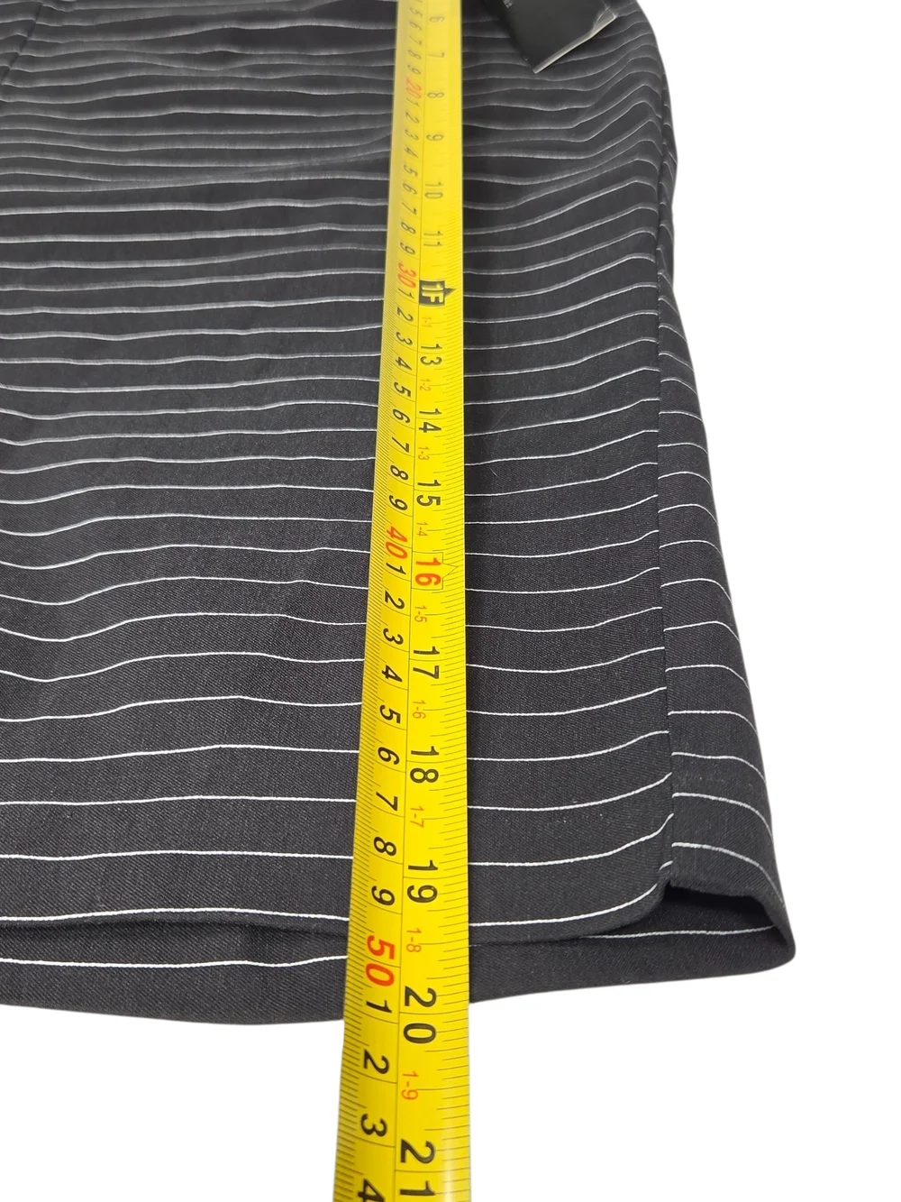 Men's Black Pinstripe Flat Front Casual Shorts